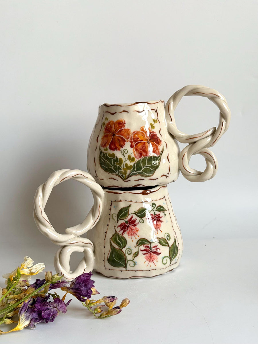 Braided Handle Unique Mug