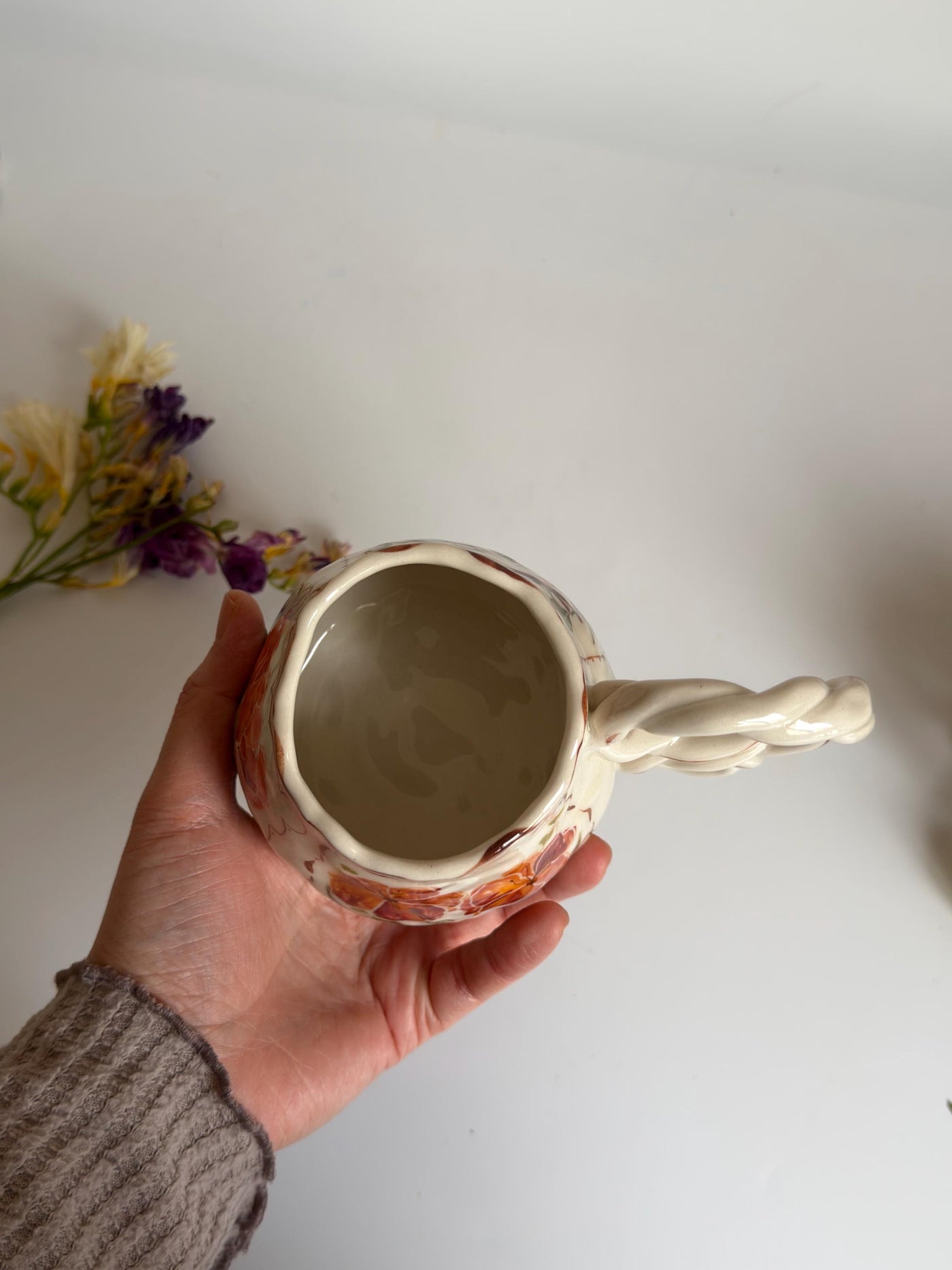 Braided Handle Unique Mug