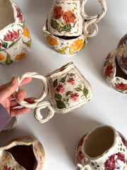 Pink, Orange Dreamy Flowers Mug