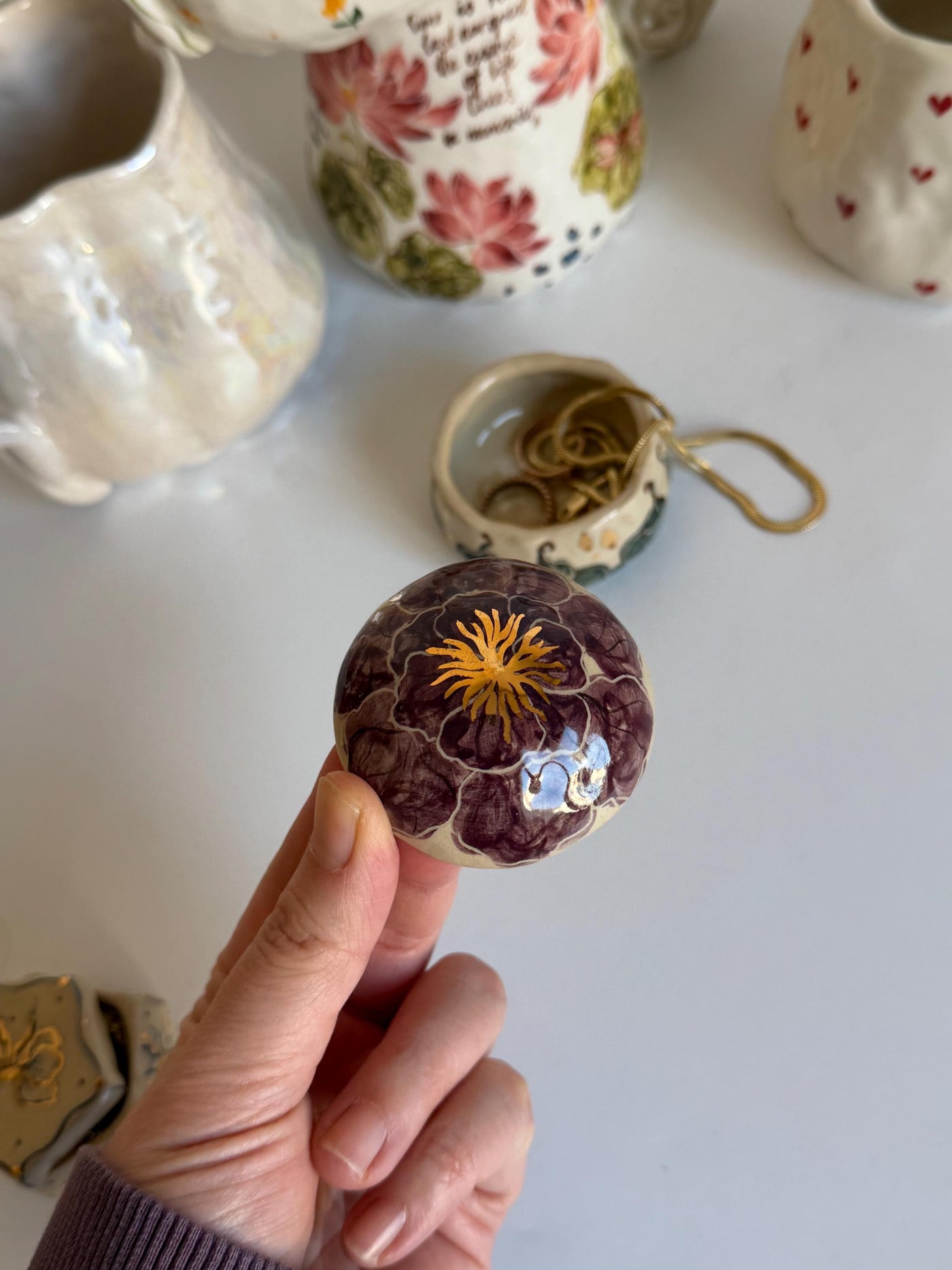 Purple Flower Jewelry Mini Box