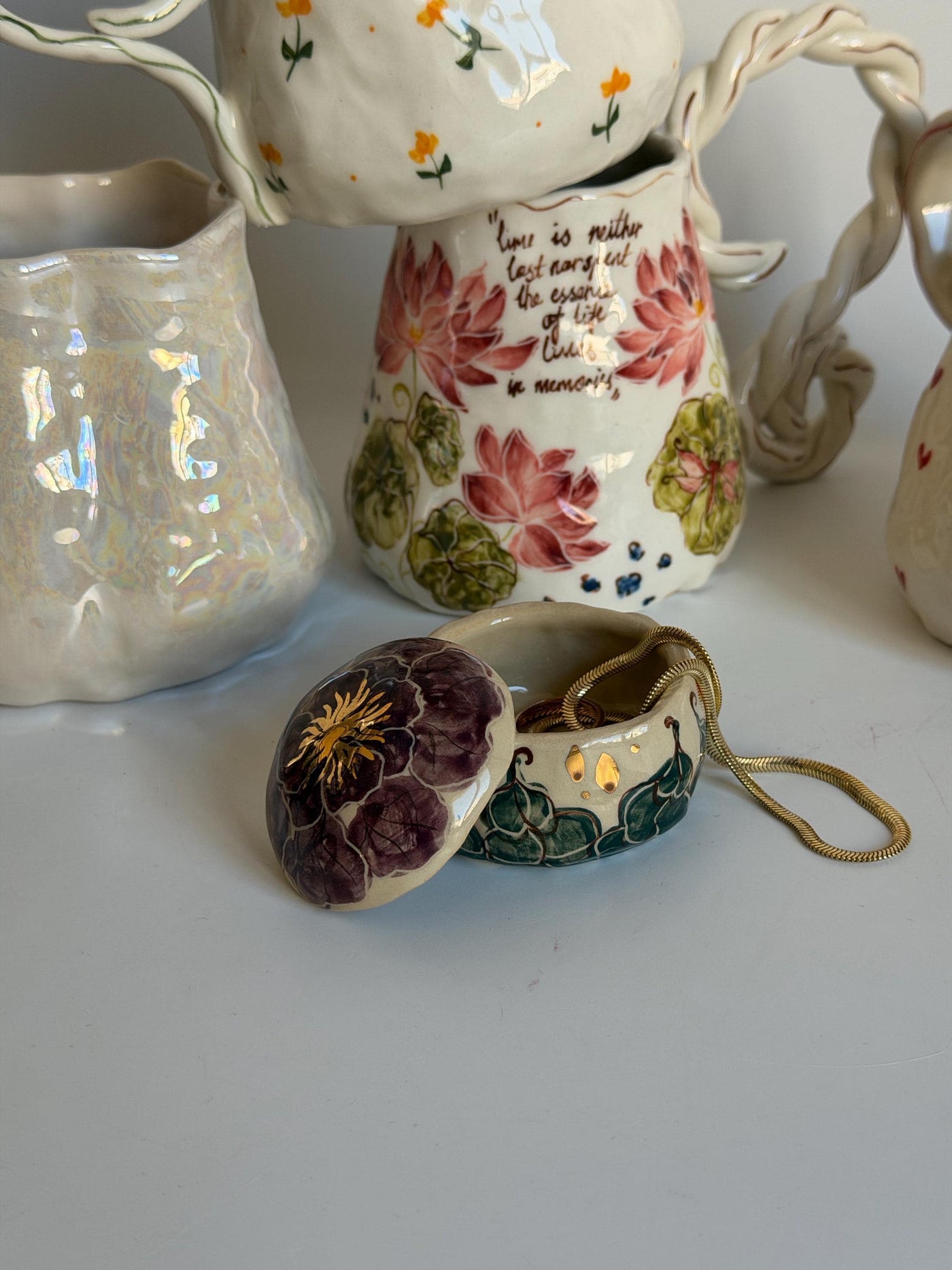Purple Flower Jewelry Mini Box
