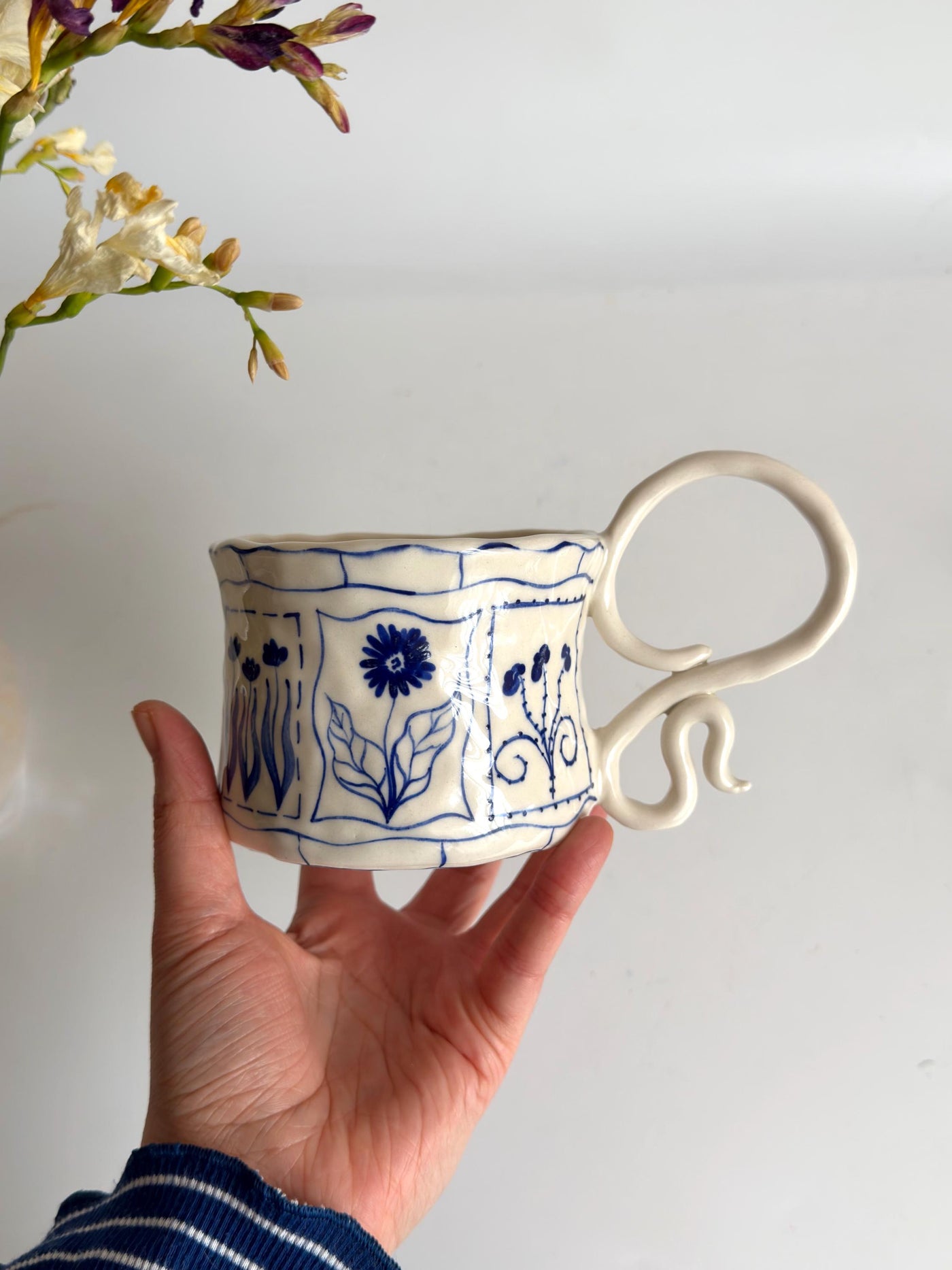 Blue Flowers, Inspired by Tarot Cards Mug
