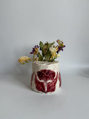 Burgundy Floral Travel Mug