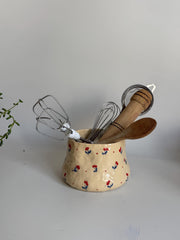 Botanical Poppy Design Utensil Holder