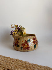 Botanical Scarlet Petal Bloom Illustrations Matcha Bowl