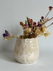 Pearl Effect and 24K Gold Basic Mini Vase