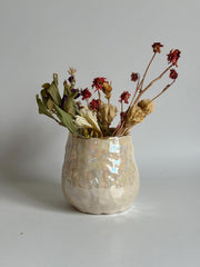 Pearl Effect and 24K Gold Basic Mini Vase