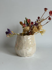 Pearl Effect and 24K Gold Basic Mini Vase