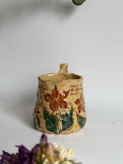 Scarlet Petal Bloom Mug with Gold Detailed