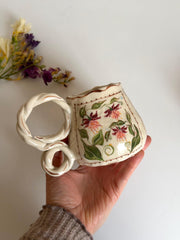 Pink, Orange Dreamy Flowers Mug