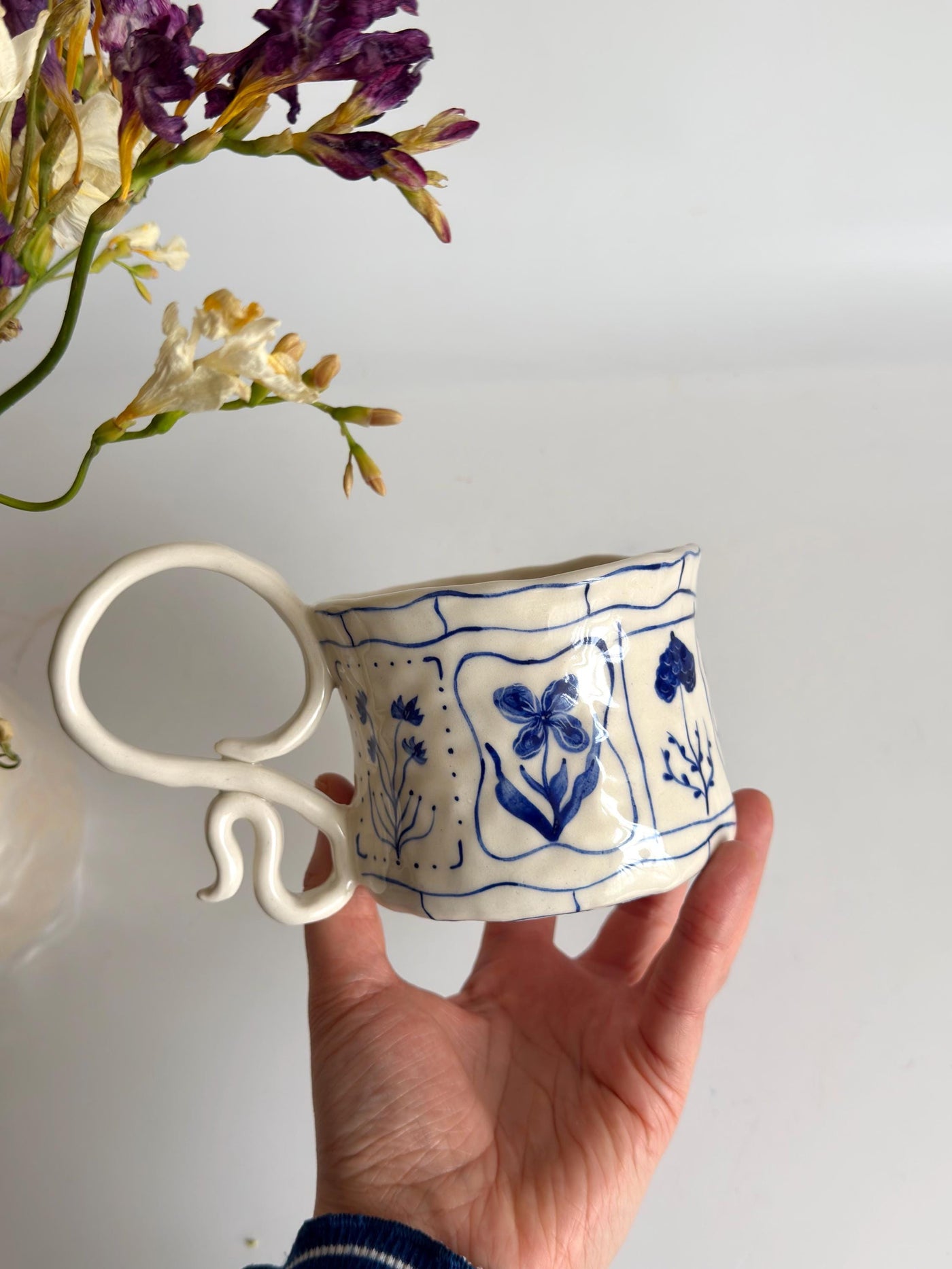 Blue Flowers, Inspired by Tarot Cards Mug