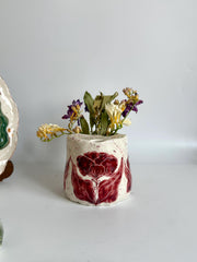 Burgundy Floral Travel Mug