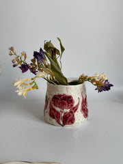 Burgundy Floral Travel Mug