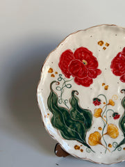 Red Poppies Flat Floral Serving