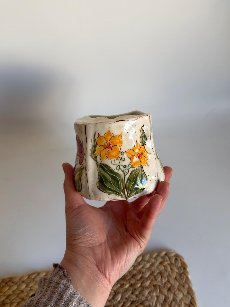 Boho Flower Tumbler Cup