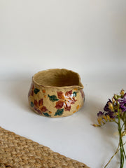 Botanical Scarlet Petal Bloom Illustrations Matcha Bowl