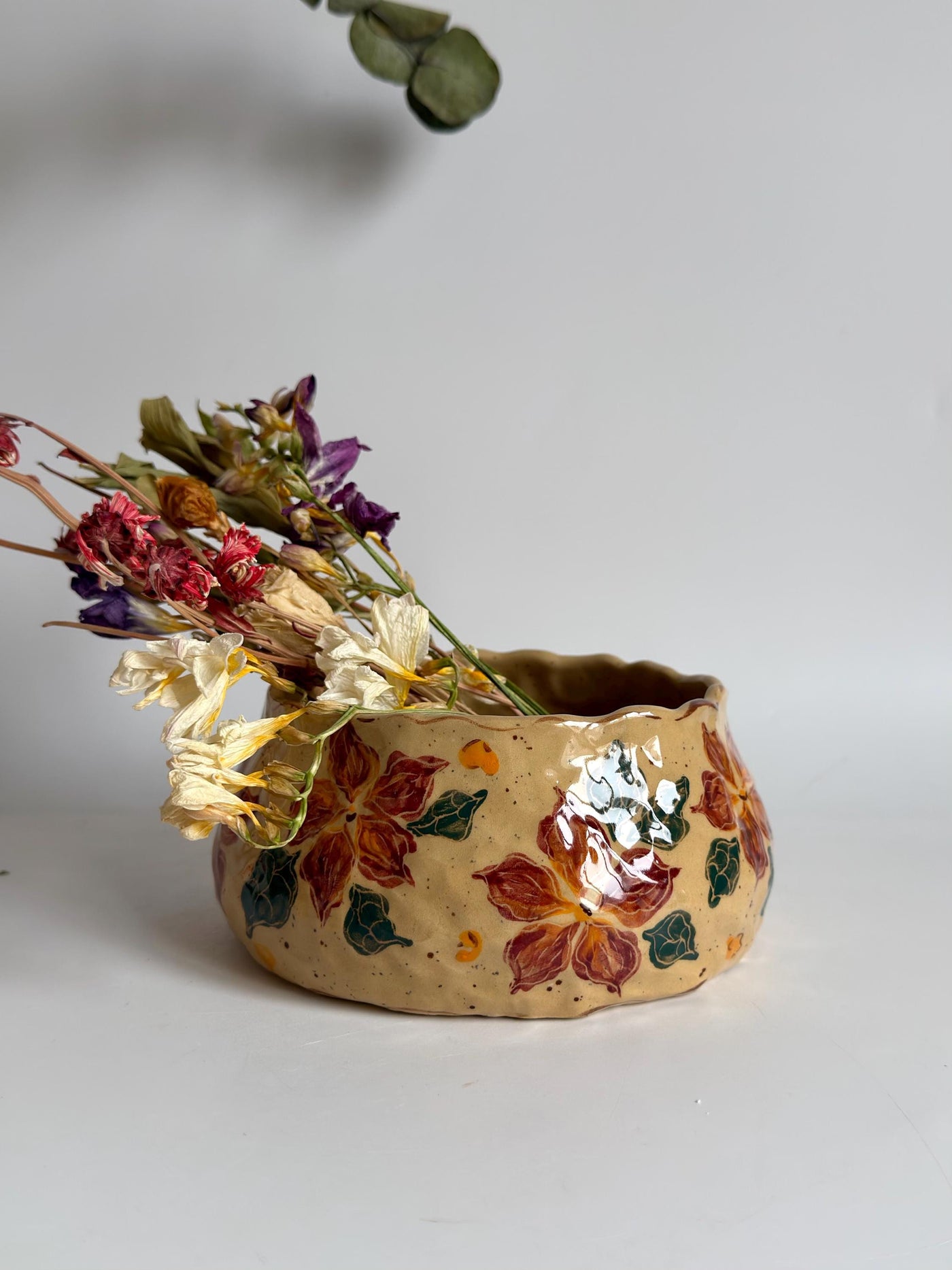 Scarlet Petal Bloom Illustrations Bowl