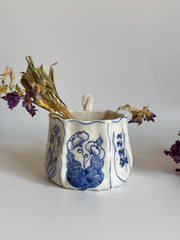 Rustic Blue Floral Hexagon Mug