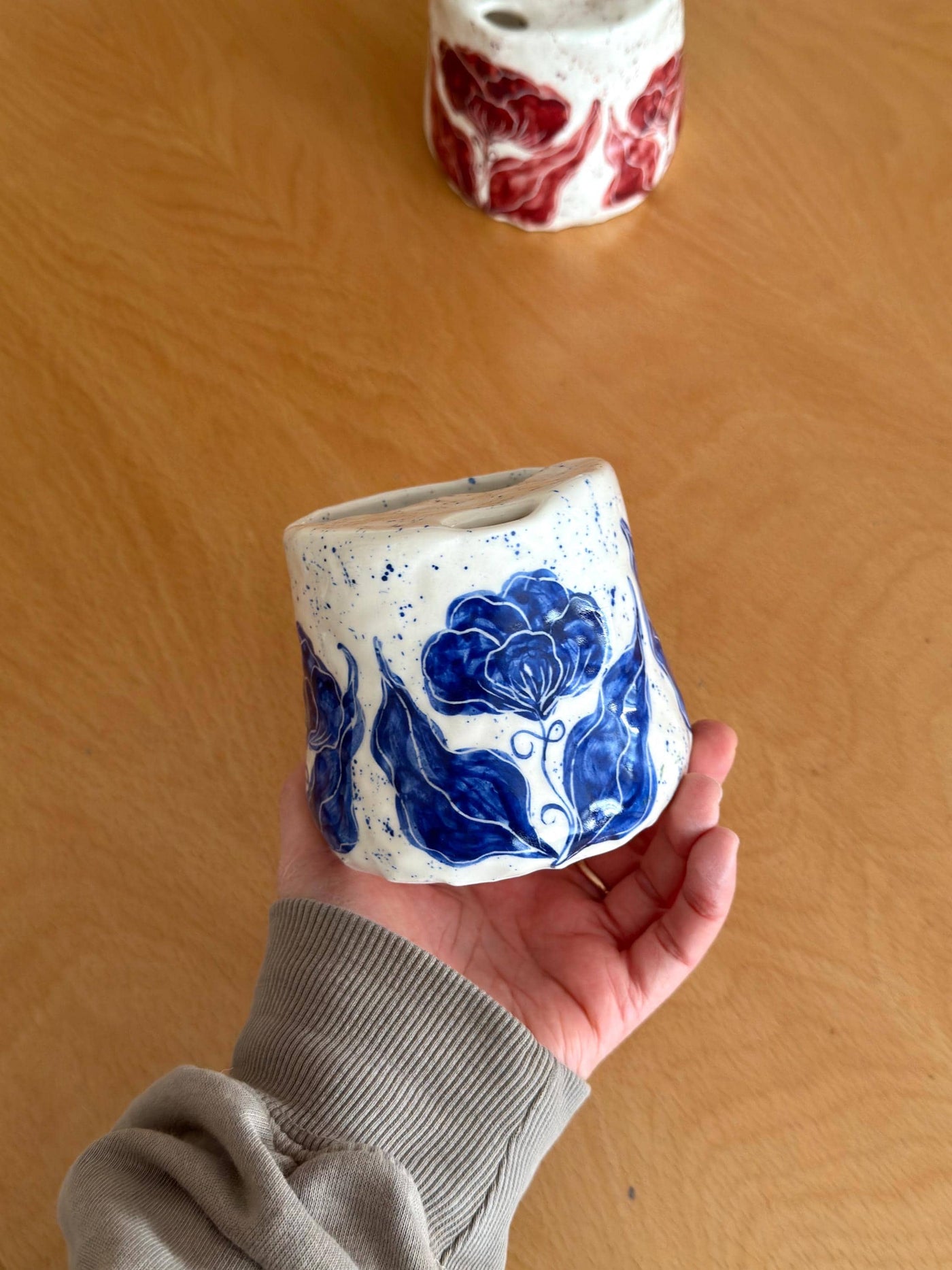Blue Floral Travel Mug