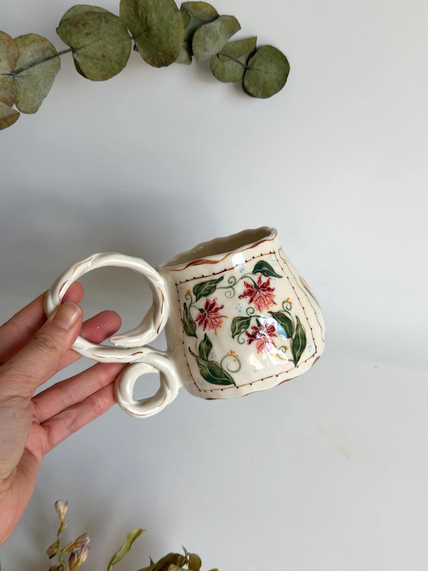 Braided Handle Unique Mug