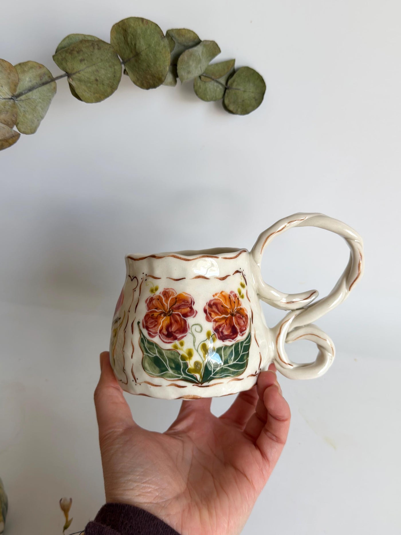 Braided Handle Unique Mug