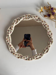 Floral Braided Frame Mirror,
