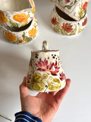 Butterfly and Dragonfly Lotus Floral Mug