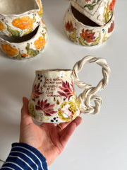 Butterfly and Dragonfly Lotus Floral Mug