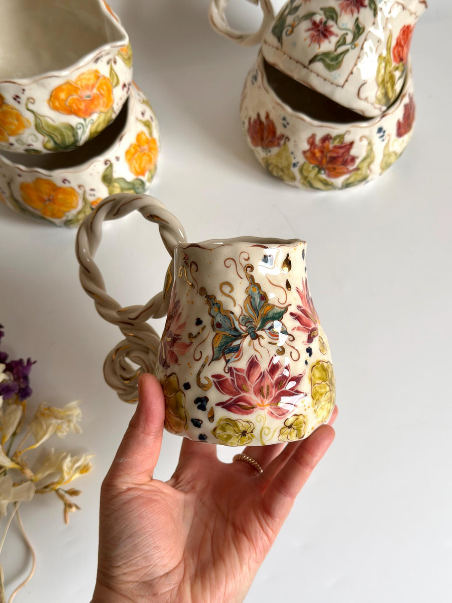 Water Lily, Butterfly and Dragonfly Mug