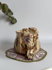 Artistic Blue Cremon Flowers Mug
