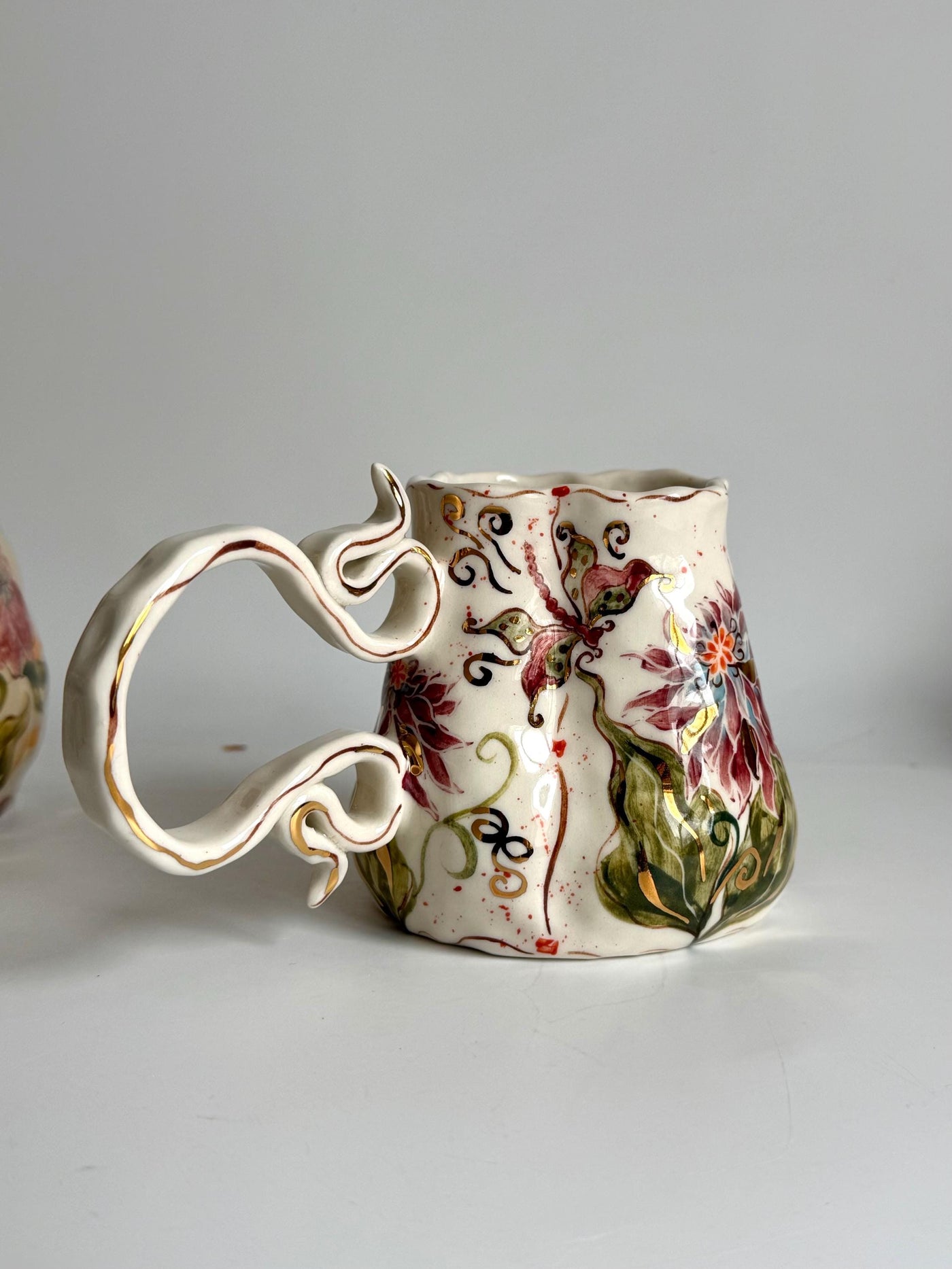 Blue Cremon Flowers Mug