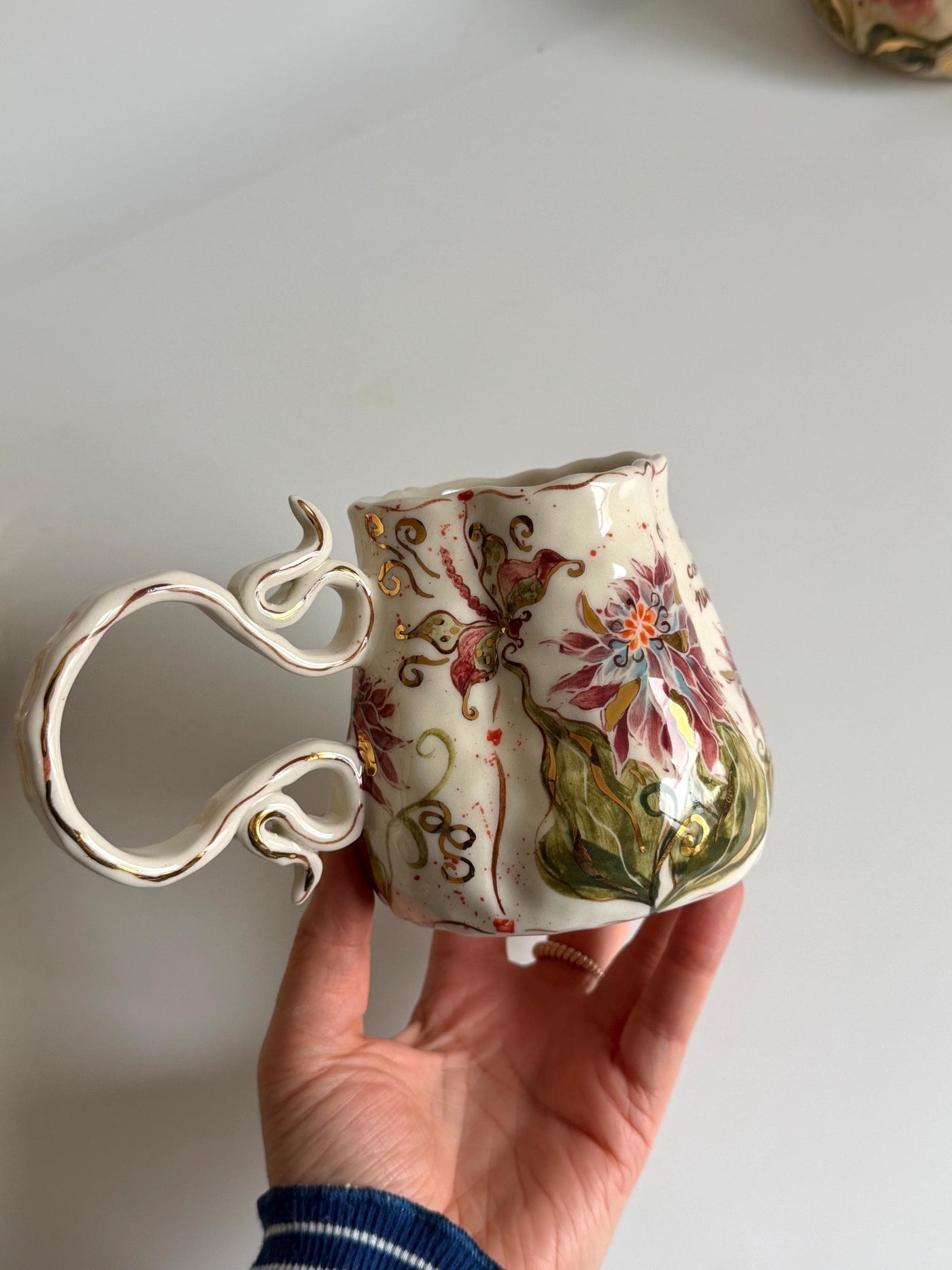 Blue Cremon Flowers Mug