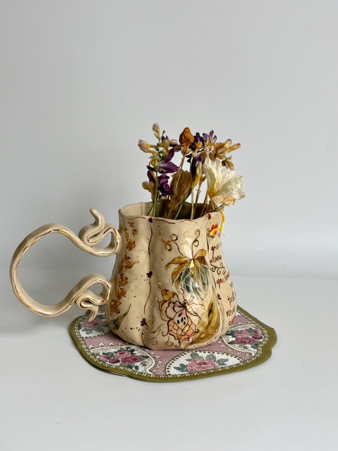 Never Let Your Roots Dry Artistic Cremon Flowers Mug