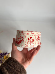 Heart-Shaped Red Floral Mug