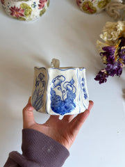 Rustic Blue Floral Hexagon Mug