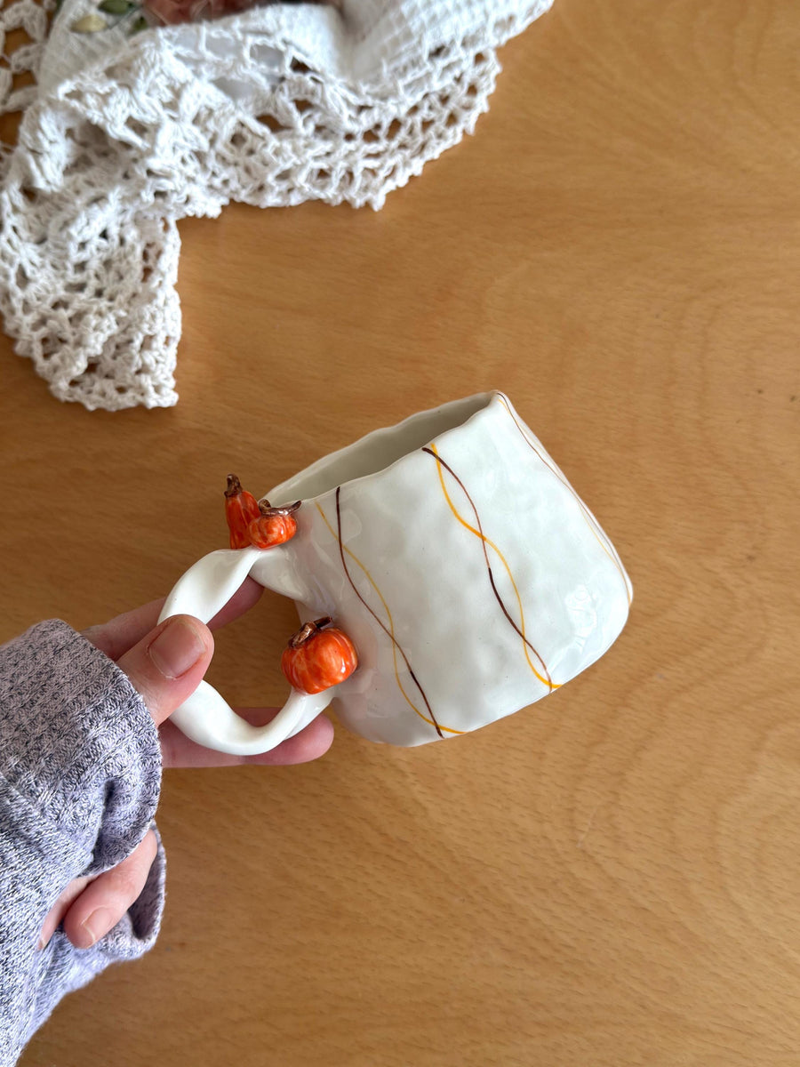 Mini Pumpkins on Handle Fall Mug