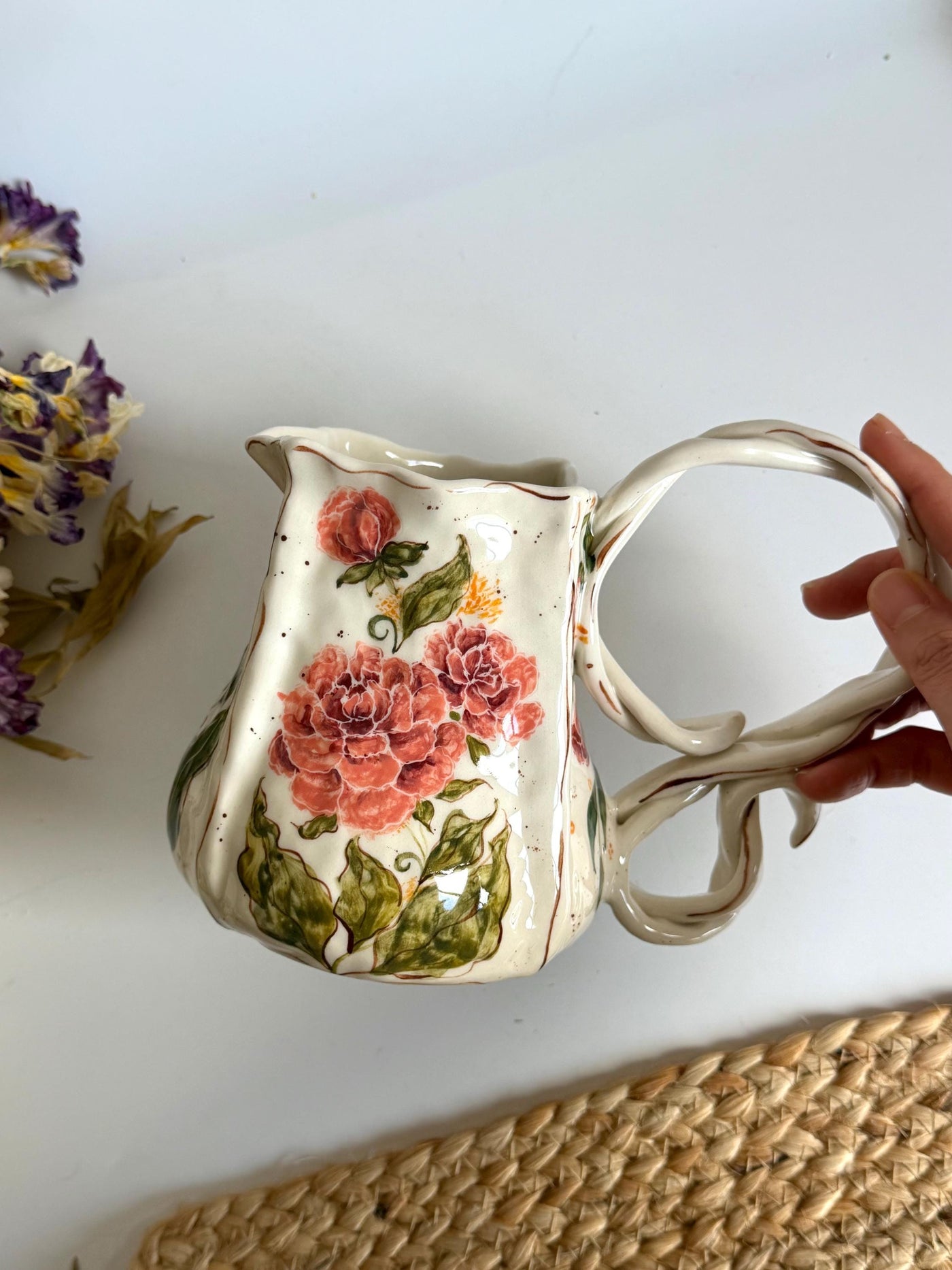 Pink Floral Pitcher