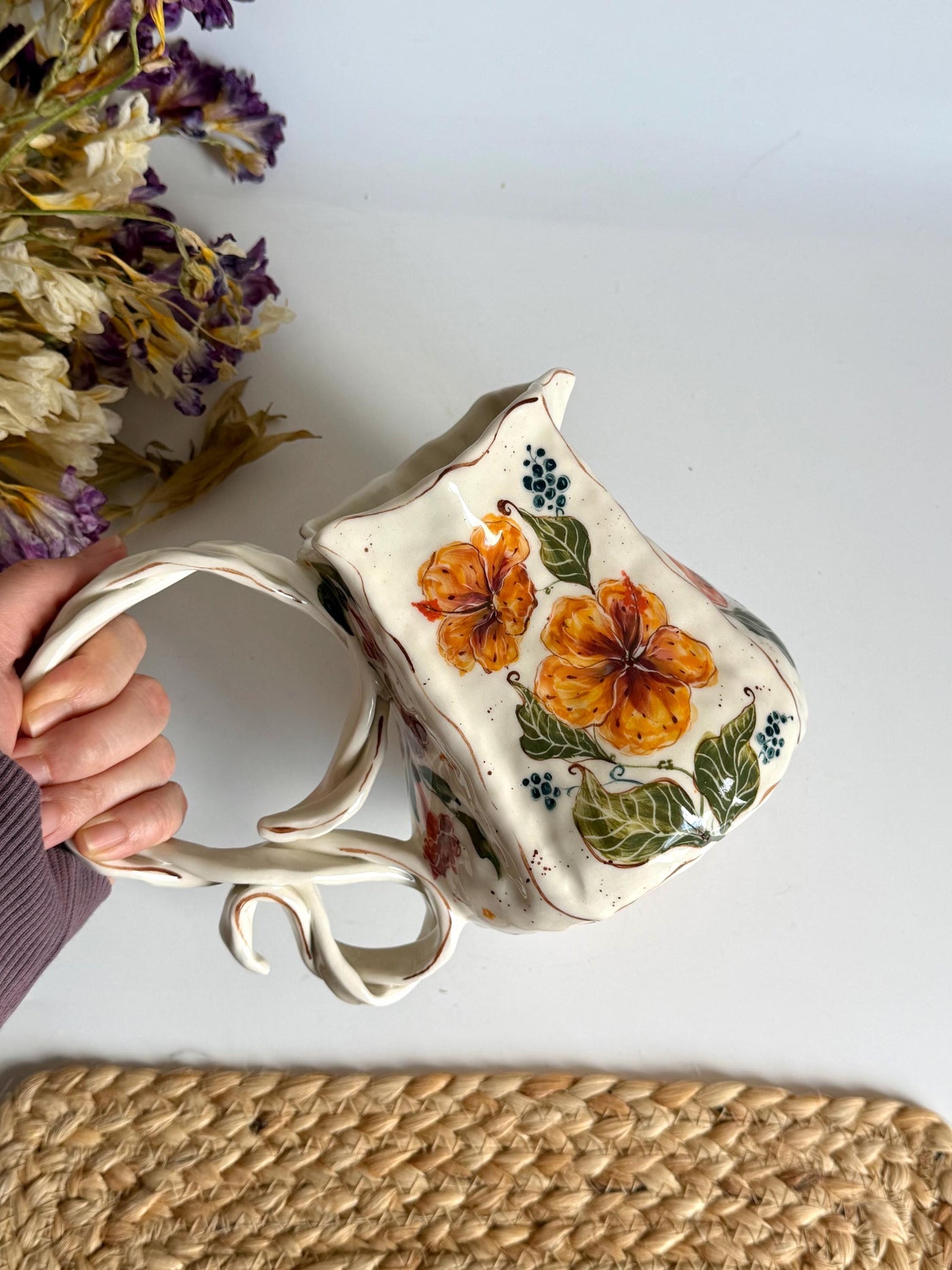 Pink Floral Pitcher