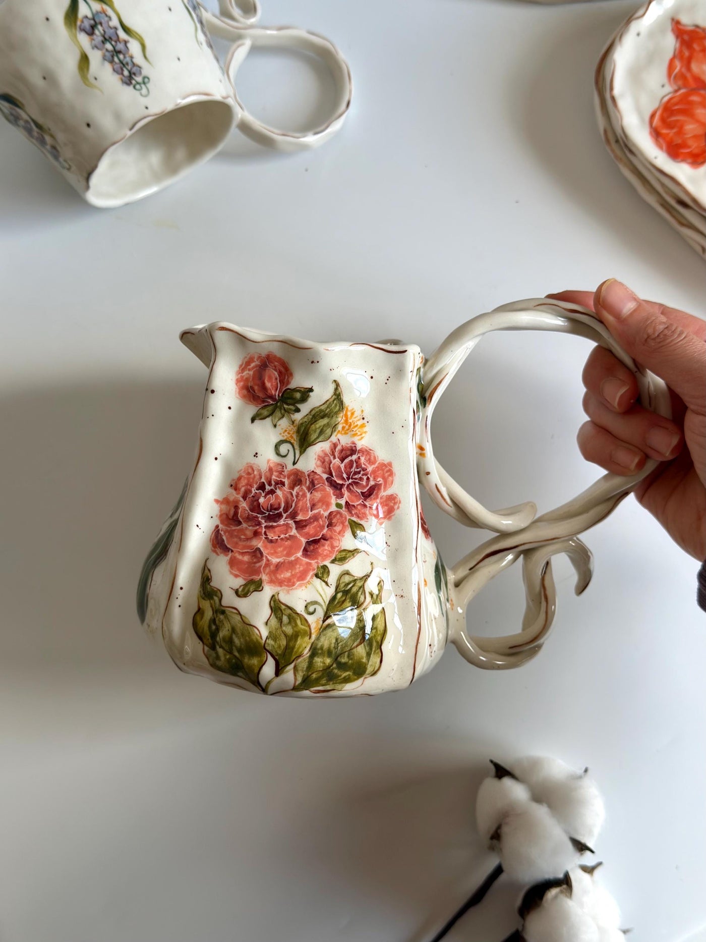 Pink Floral Pitcher