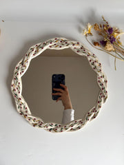 Floral Braided Frame Mirror,