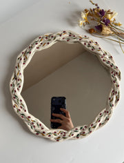 Floral Braided Frame Mirror,