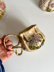 Artistic Blue Cremon Flowers Mug