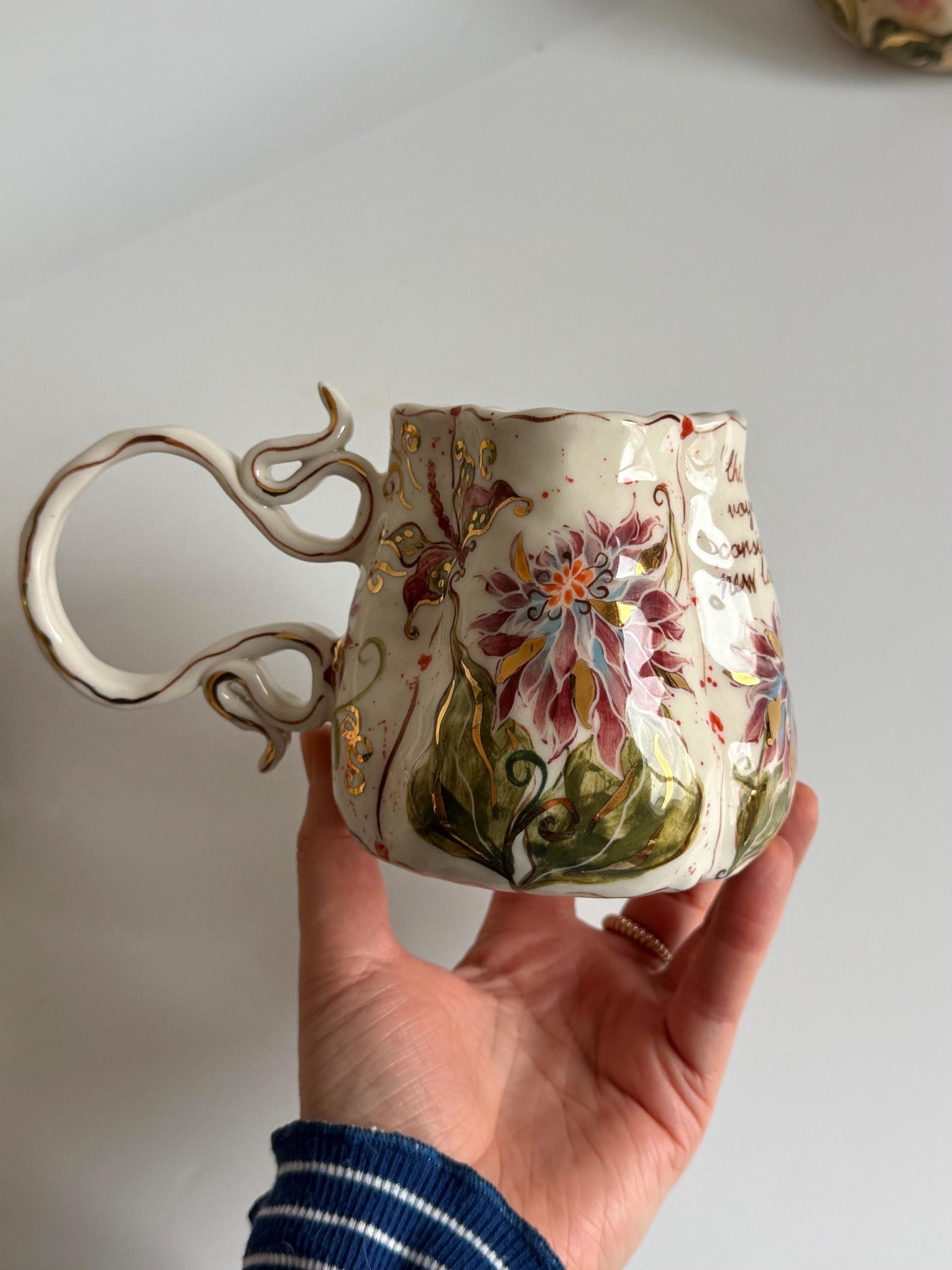 Blue Cremon Flowers Mug