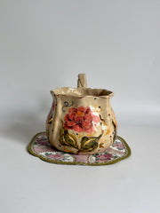 Peony Design Mug wiht 3D Dragonfly Mug