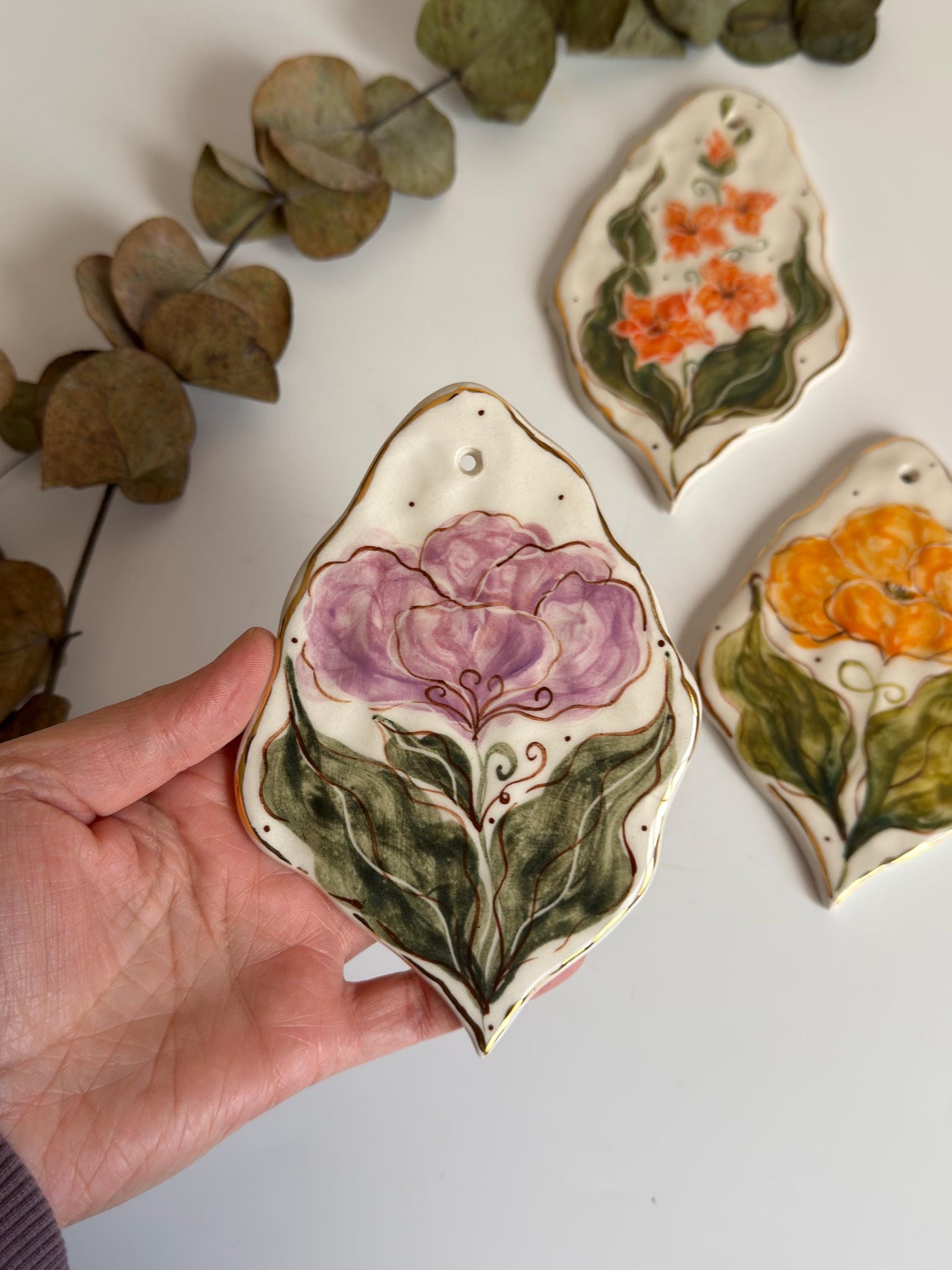 Gold Floral Wall Hangings