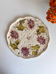 Dahlia Floral Gold Detailed Plate