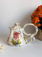 Dahlia Flowers Teapot