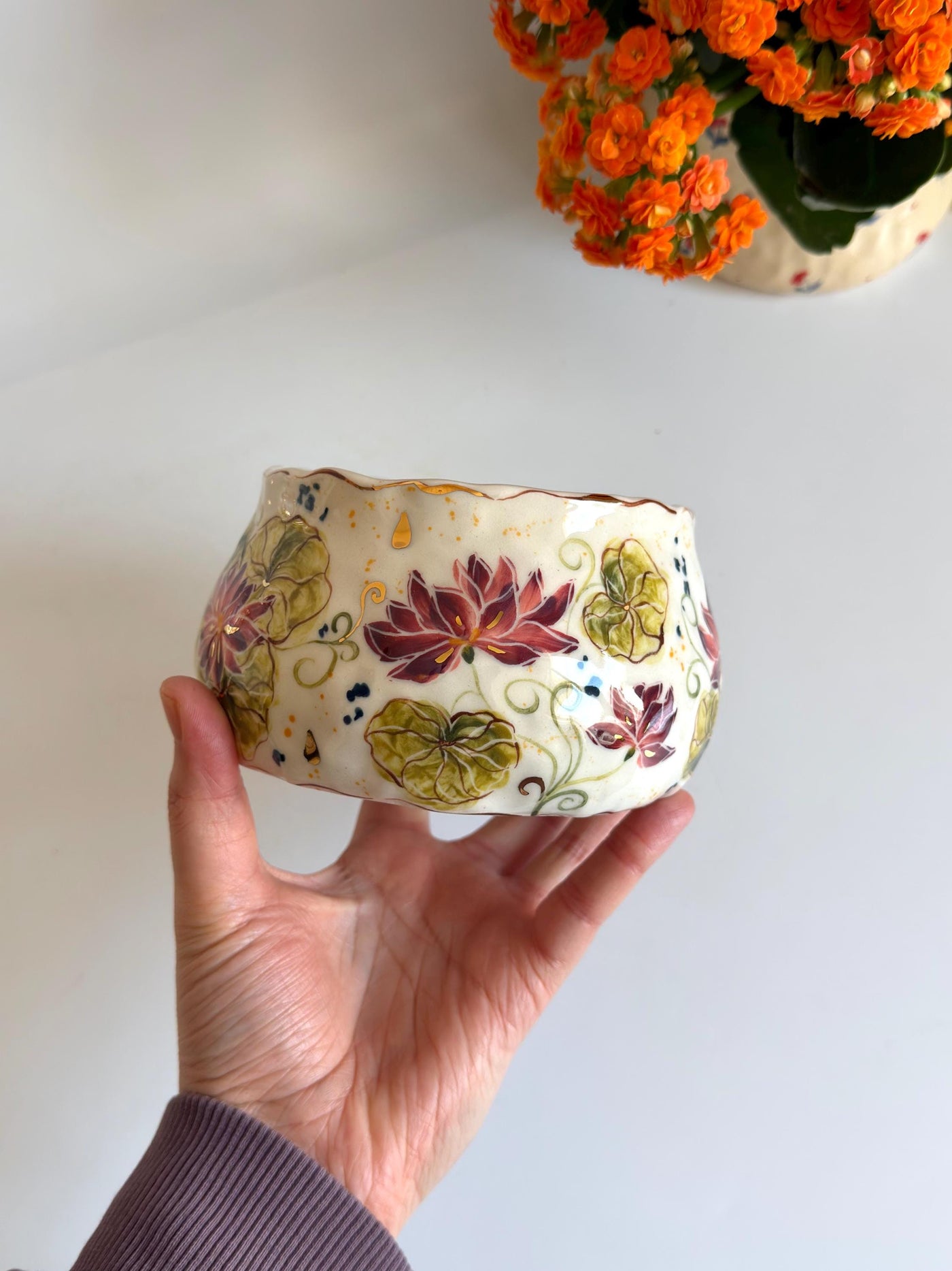 Water Lily Flowers Bowl