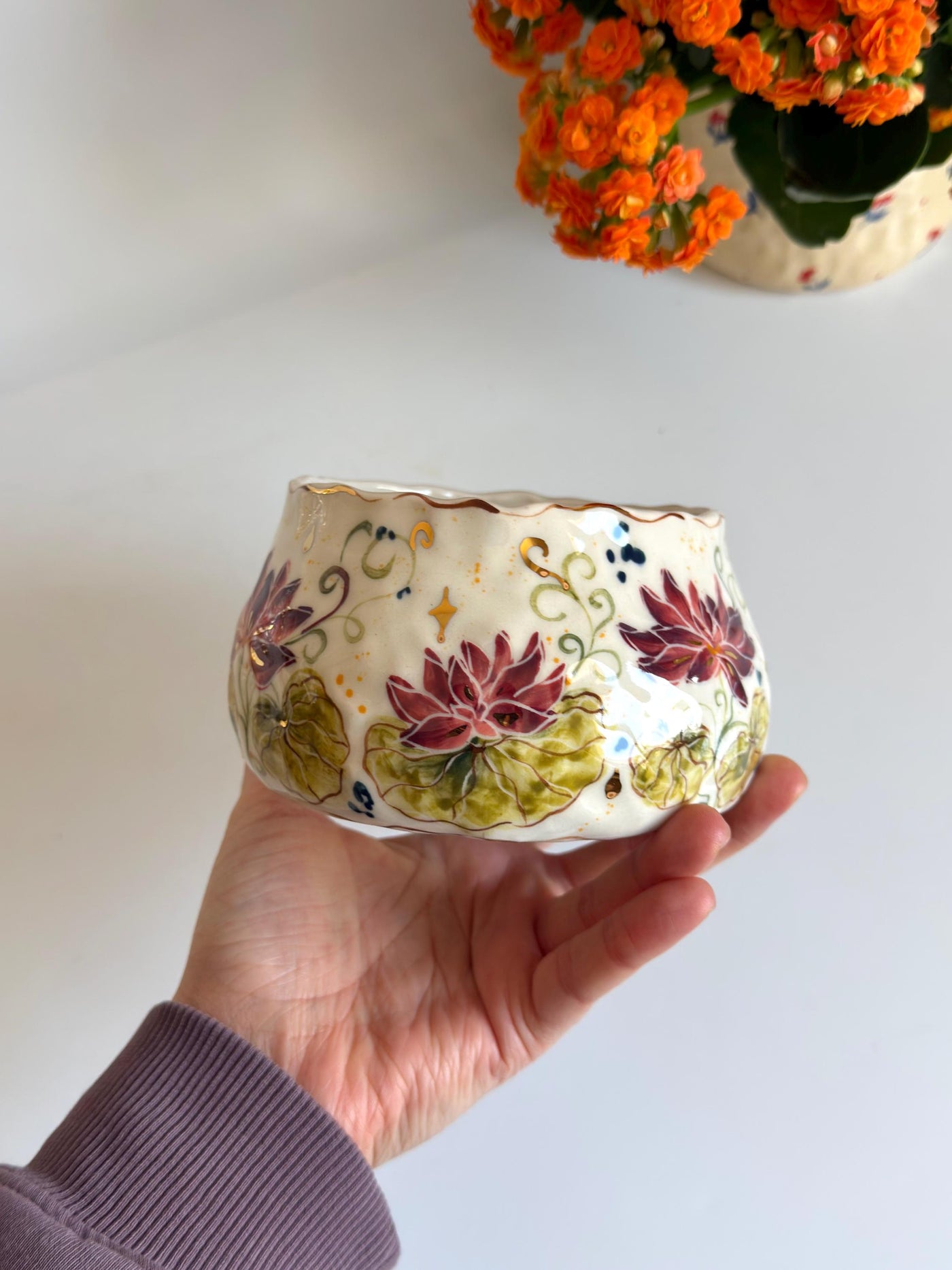 Water Lily Flowers Bowl