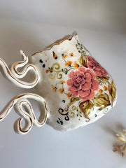 Peonies Flowers Pottery Jug